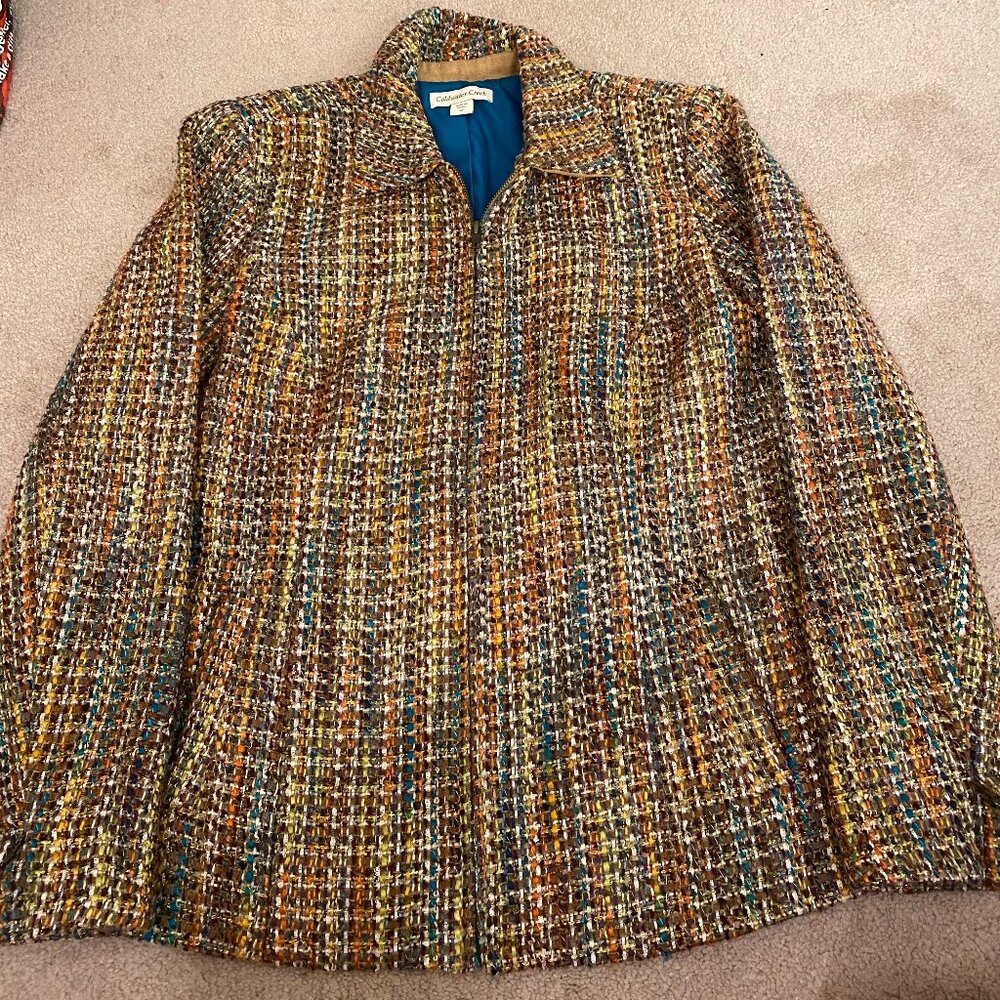 Coldwater Creek Multicolor Tweed Jacket Blazer (Size 12)